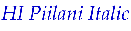 HI Piilani Italic шрифт
